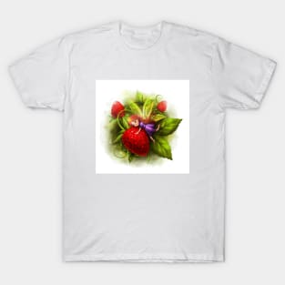 fairy girl with red strawberry T-Shirt